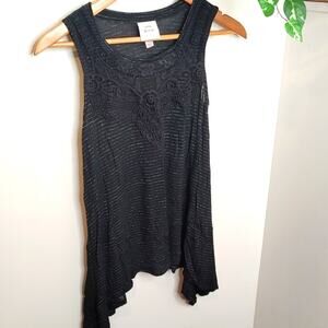 Knox Rose Sharkbite Sleeveless Striped Top Size Small